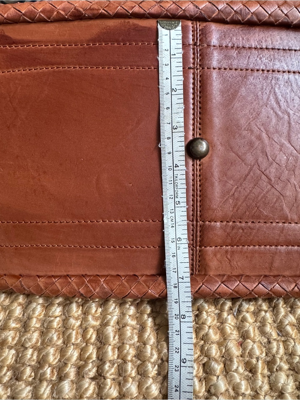 Valentina Tan Woven Leather Tote / Cross Body purse - Picture 10 of 14